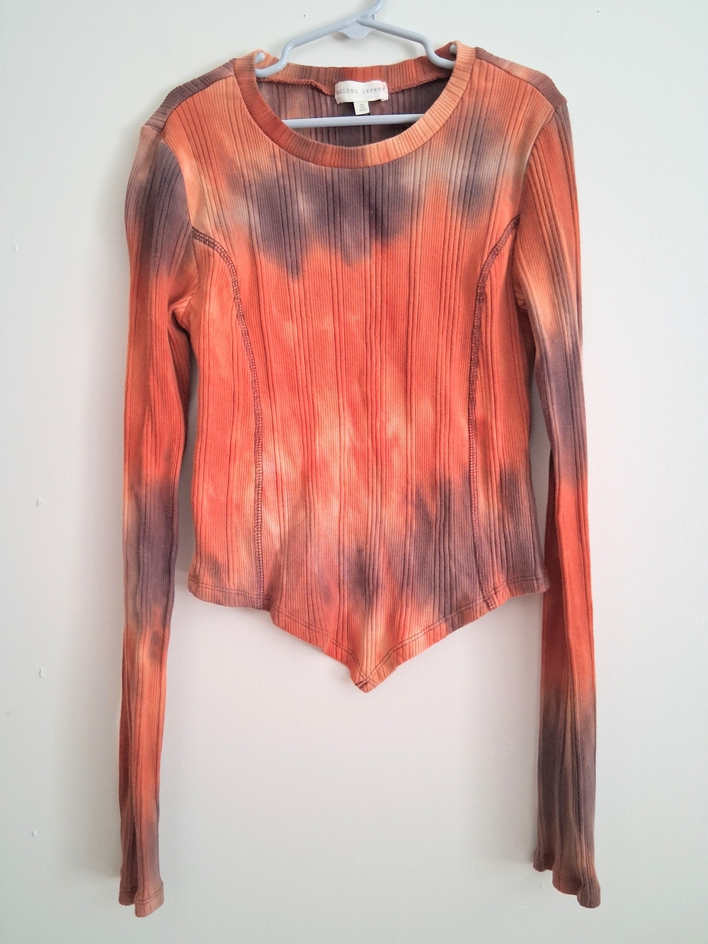 Gilded Intent Long Sleeve V-front Hem Shirt Cotton Blend Women's Small Tie Dye - Picture 2 of 7